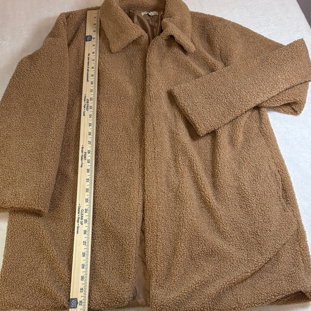Women’s Camel Teddy Coat - Plush Faux-Sherpa Jacket
